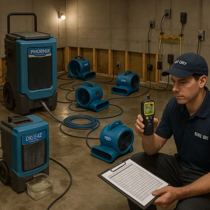Structural Drying and Dehumidification process in Woodstock, VA
